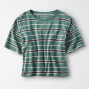 AE striped boxy crop top